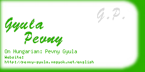 gyula pevny business card